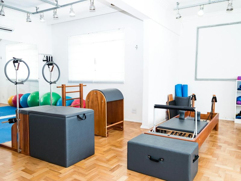 Detailed view of training equipment in a modern studio.